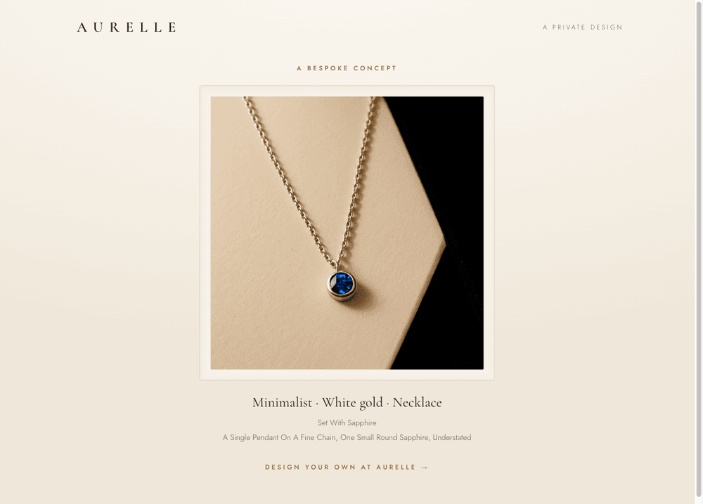 Aurelle — AI bespoke jewellery design studio