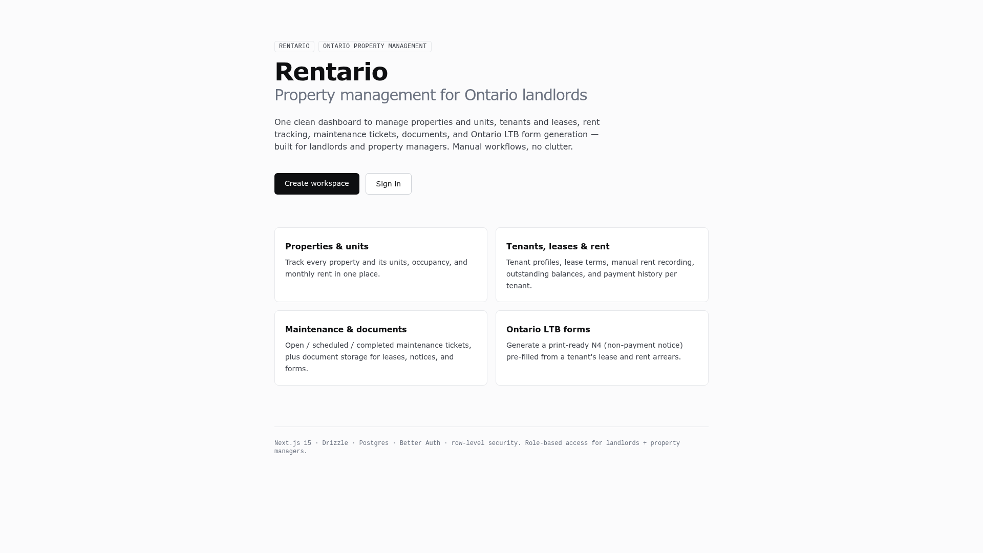 Rentario — Ontario property management