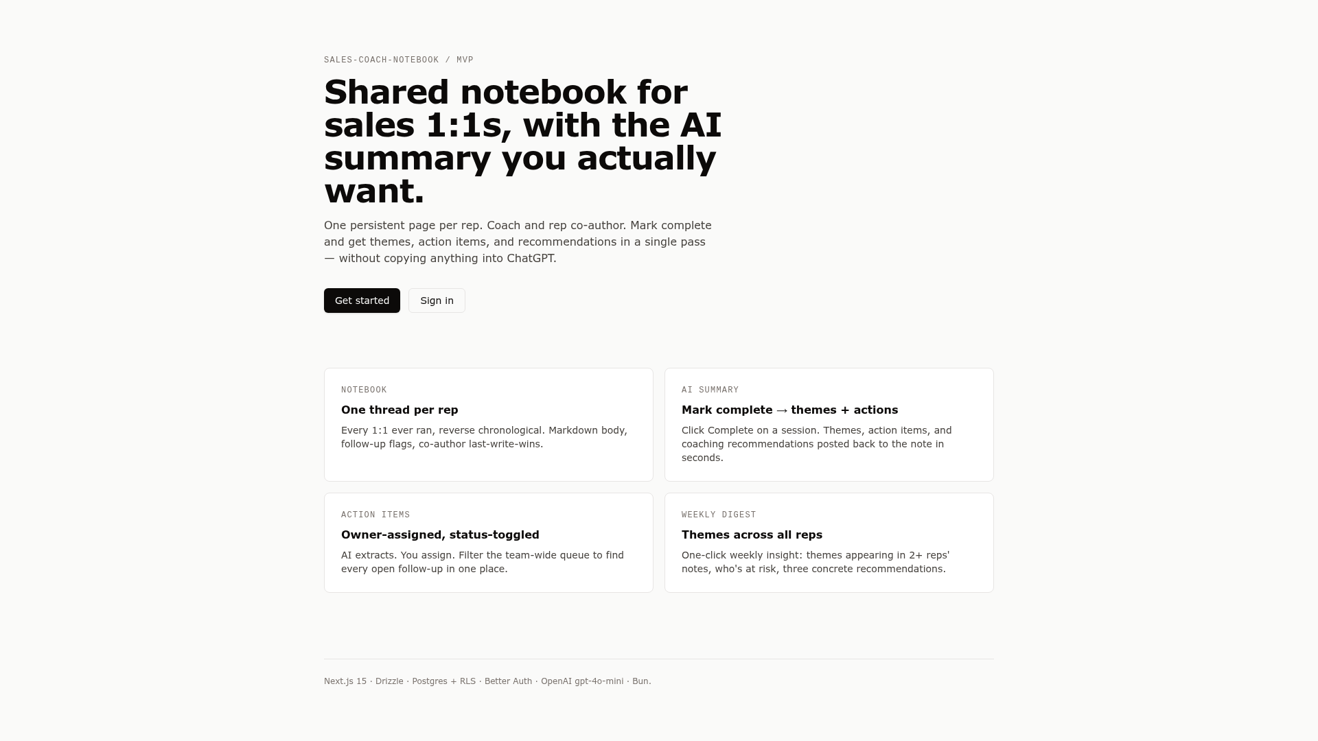 Sales Coach Notebook